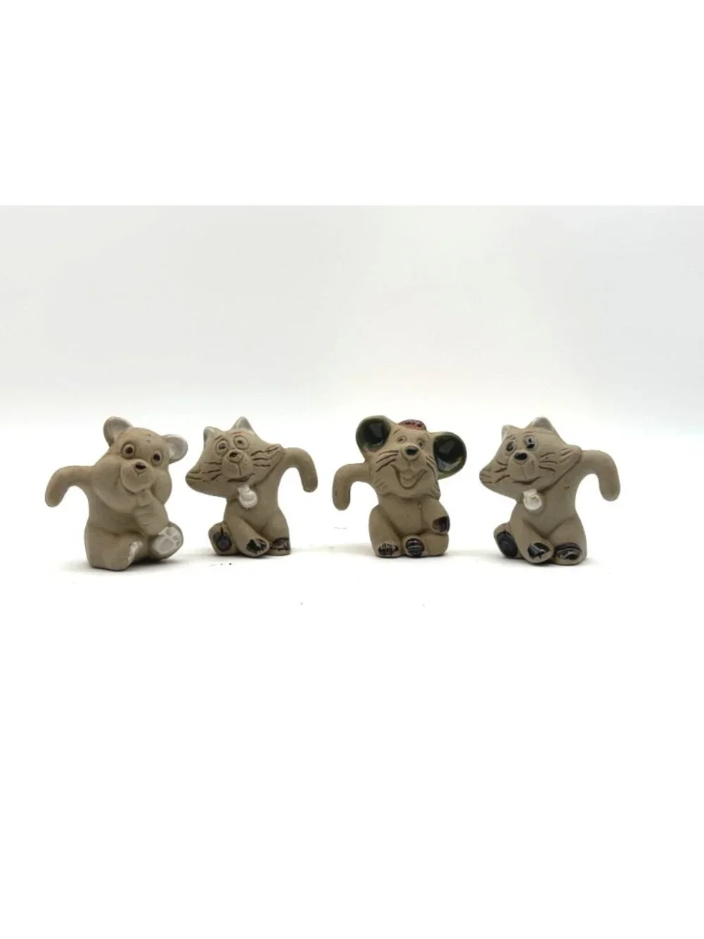Vintage Ceramic Animal Mug Markers Set of 4